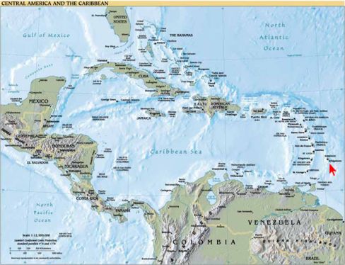 Barbados Caribbean Map